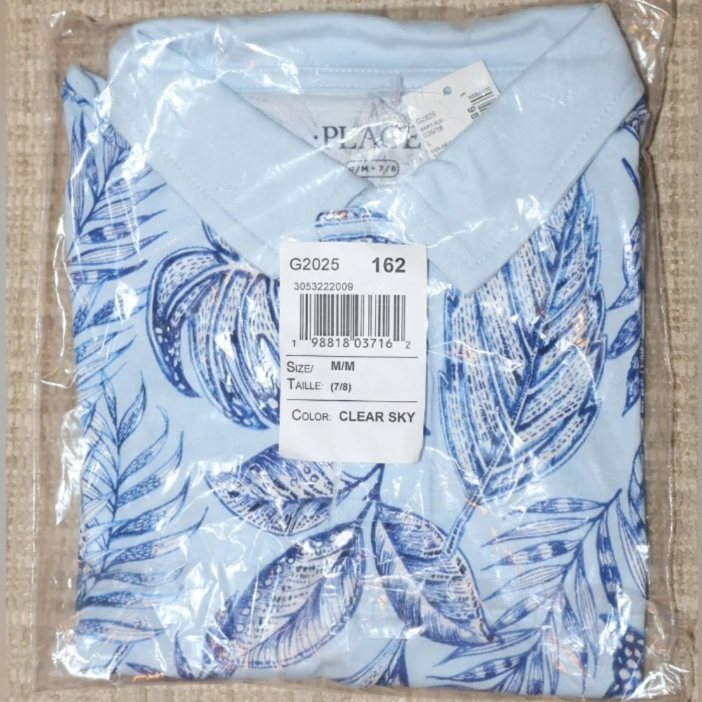 The Children's Place Short Sleeve Light Blue Clear Sky Polo. Boys 7/8 M. NWT.